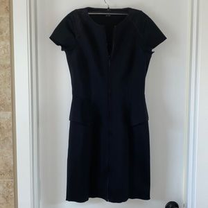 Theory black zip front dress